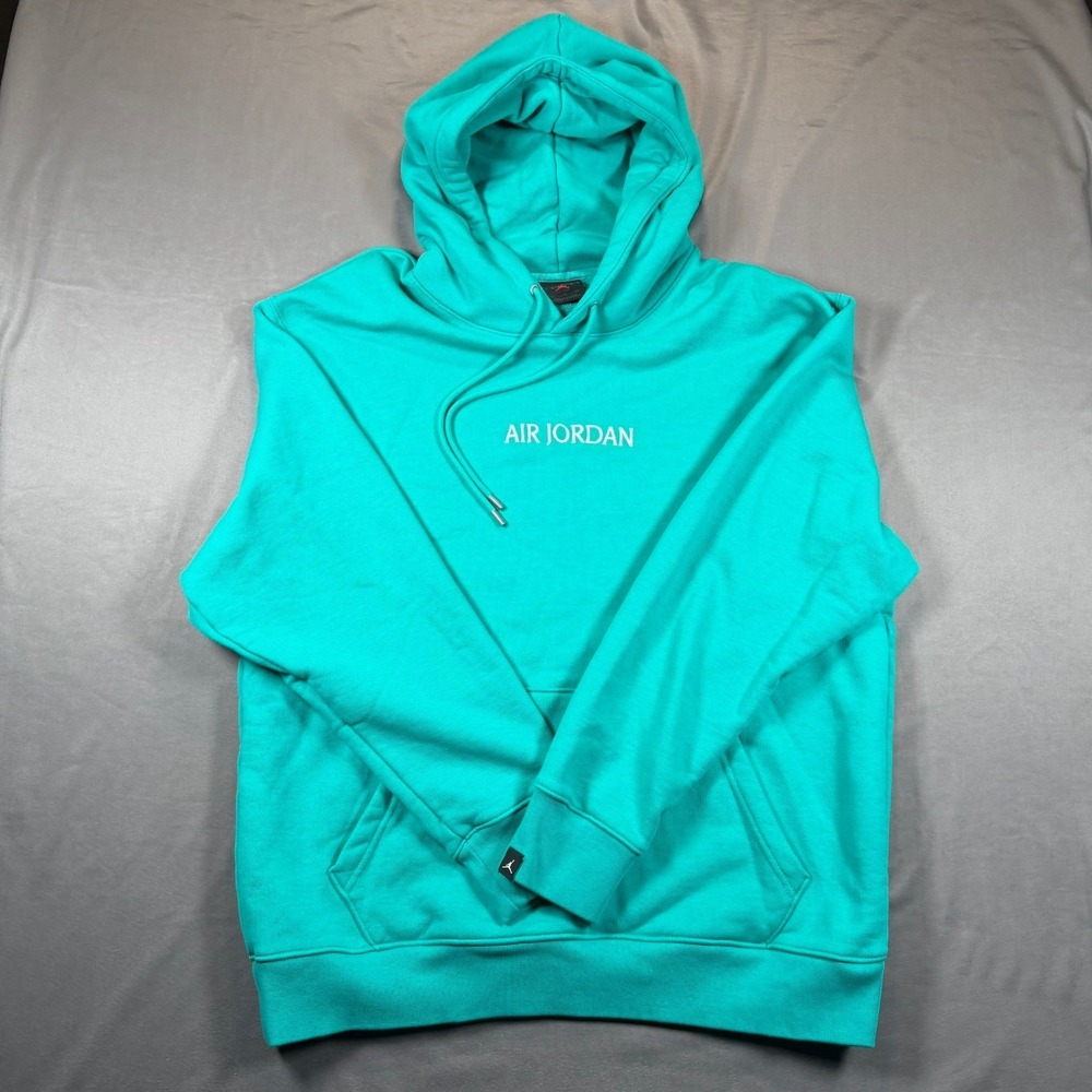 Jordan Air Jordan Mens XL Teal Pullover Hoodie Embroidered Logo Casual Athletic - Picture 13 of 15